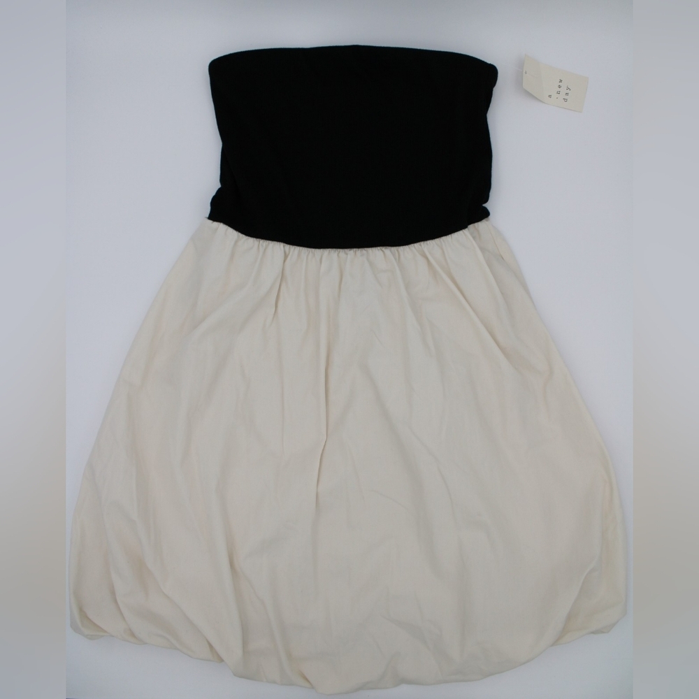 A New Day Strapless Bubble Mini Dress — Black/Cream, Size Small, NWT - Picture 2 of 9
